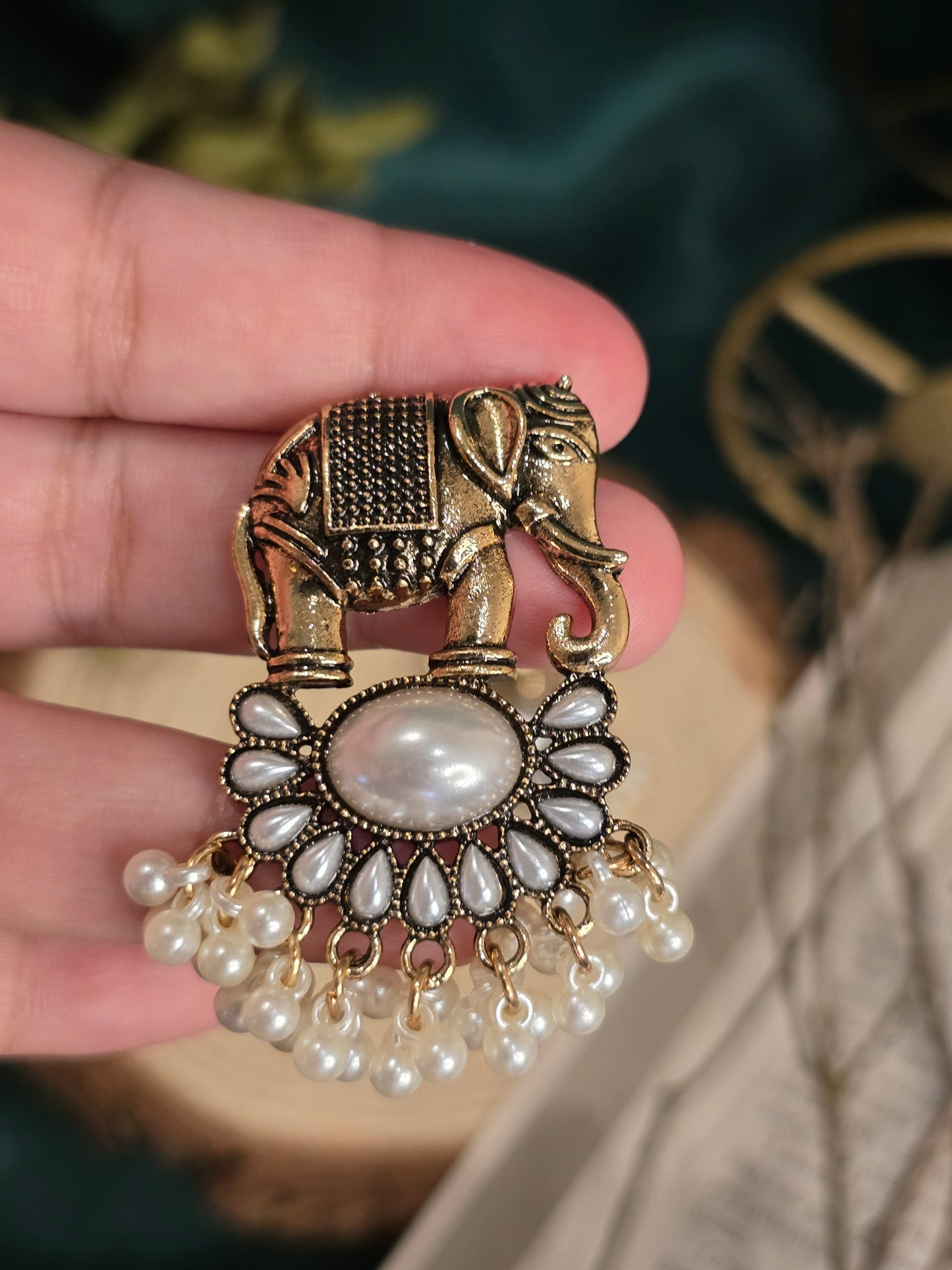 Royal Elephant Charm Earrings Jewellery - 0009