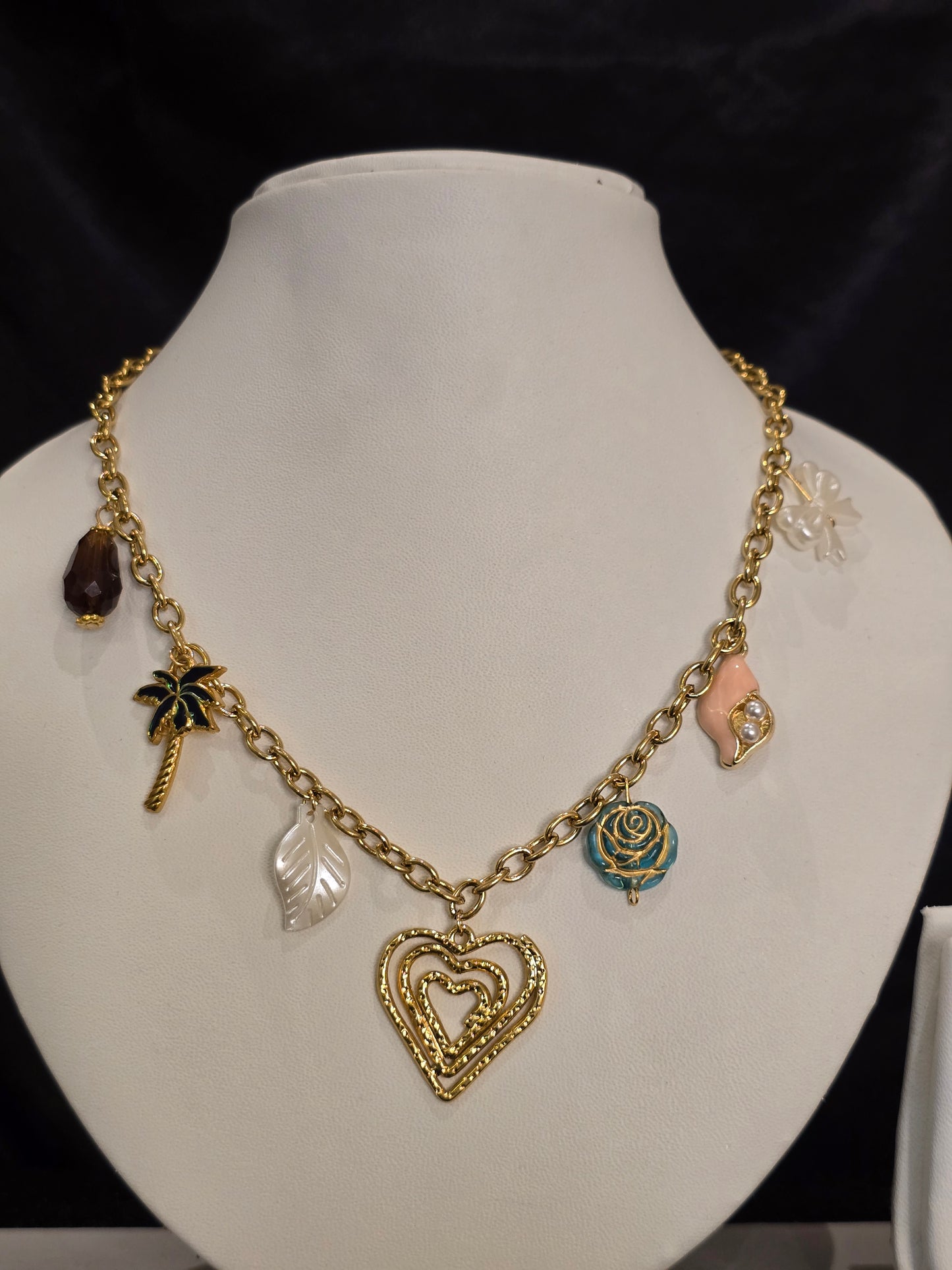 Ocean Palm Charms Necklace Jewellery - 0110
