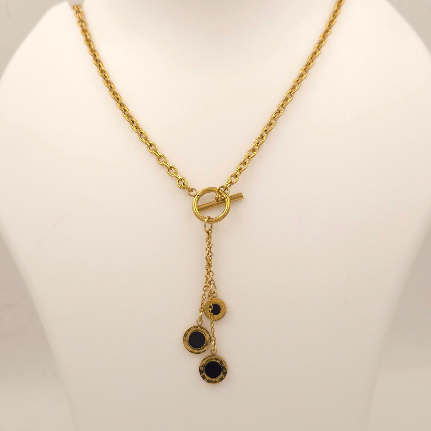 PN028 - Triple Eclipse Lariat Necklace
