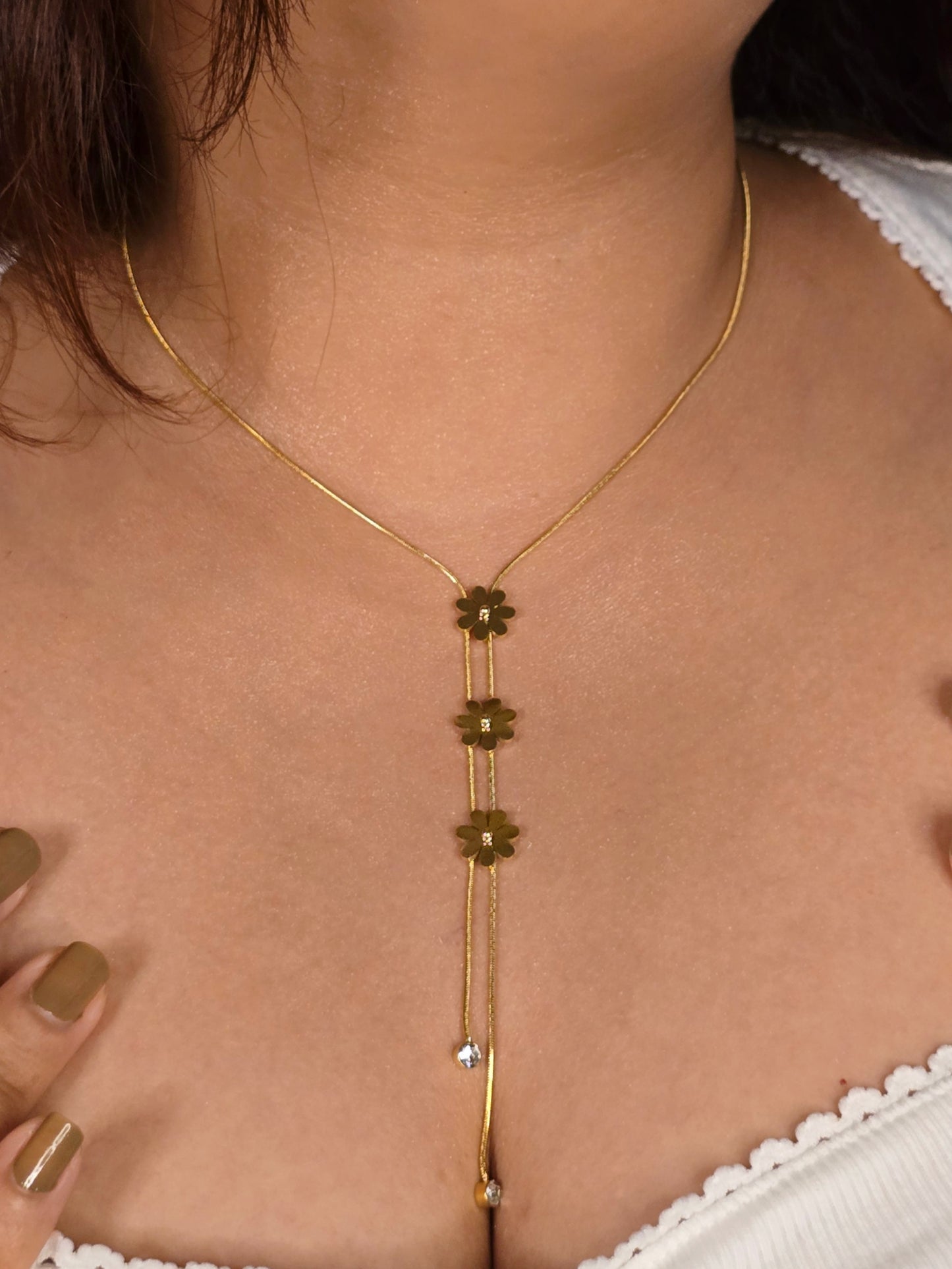 Flora Drop Necklace Jewellery - 0069