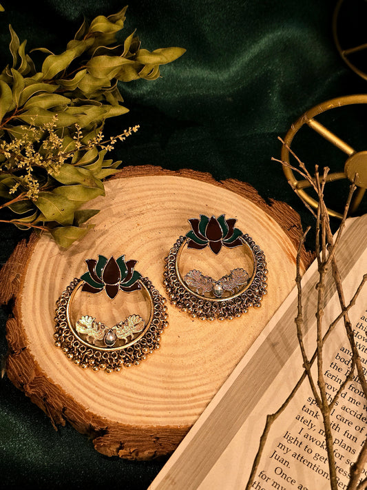 Antique Cleopatra Lotus Earrings Jewellery - 0003