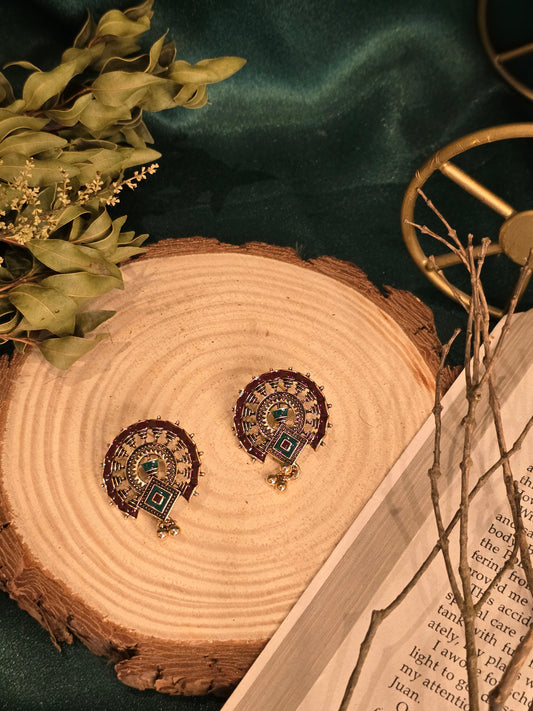 Walnut Mandala Chime Earrings Jewellery - 0008