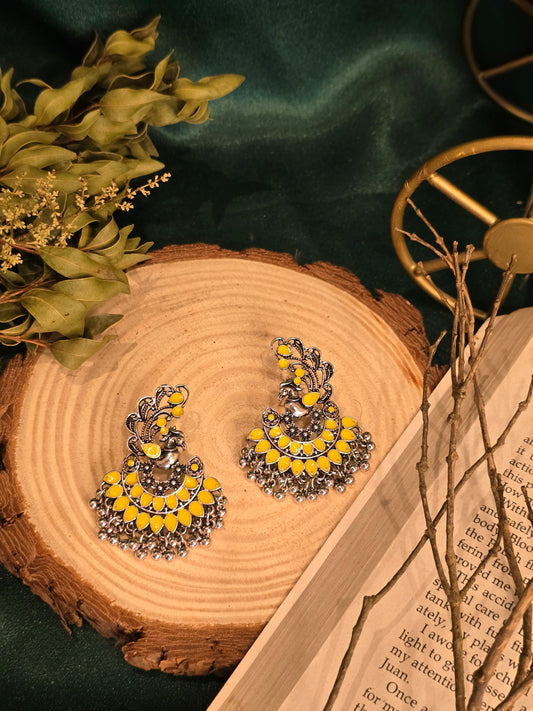 Golden Dawn Peacock Earrings Jewellery - 0011