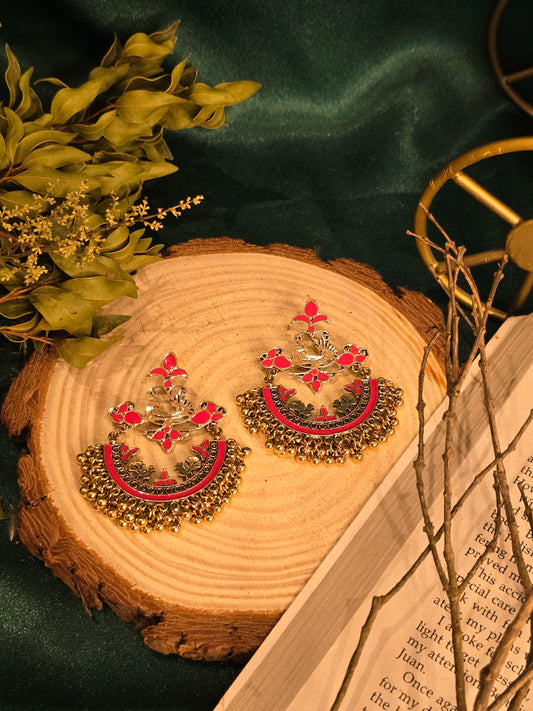 Rose Royale Peacock Earrings Jewellery - 0016