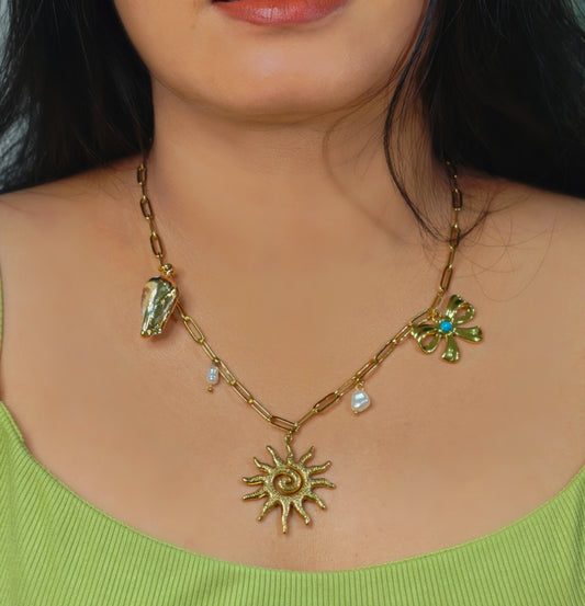 Solar Tide Charm Necklace Jewellery - 0111