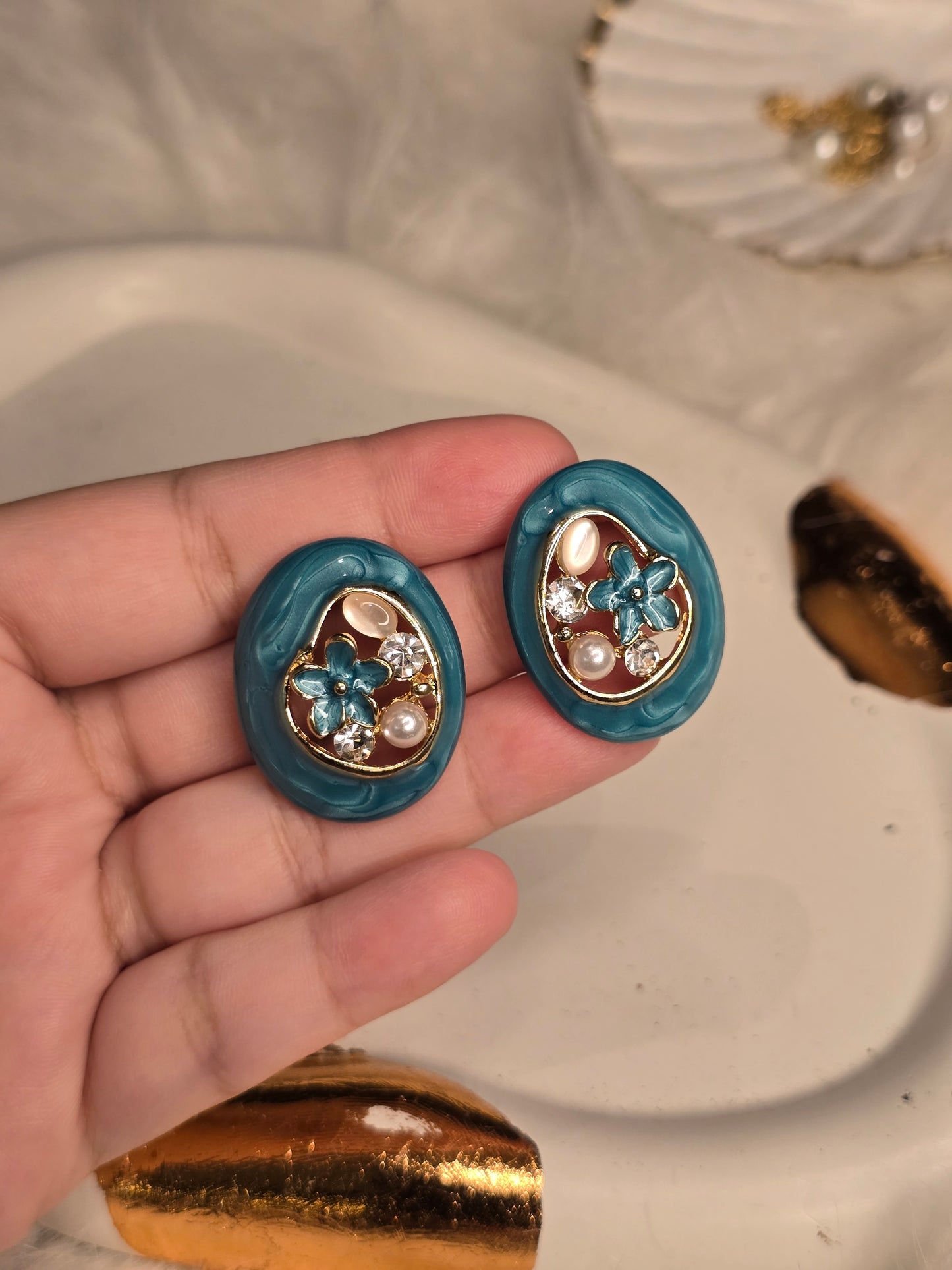 Ocean Flora Resin Earrings Jewellery - 0118