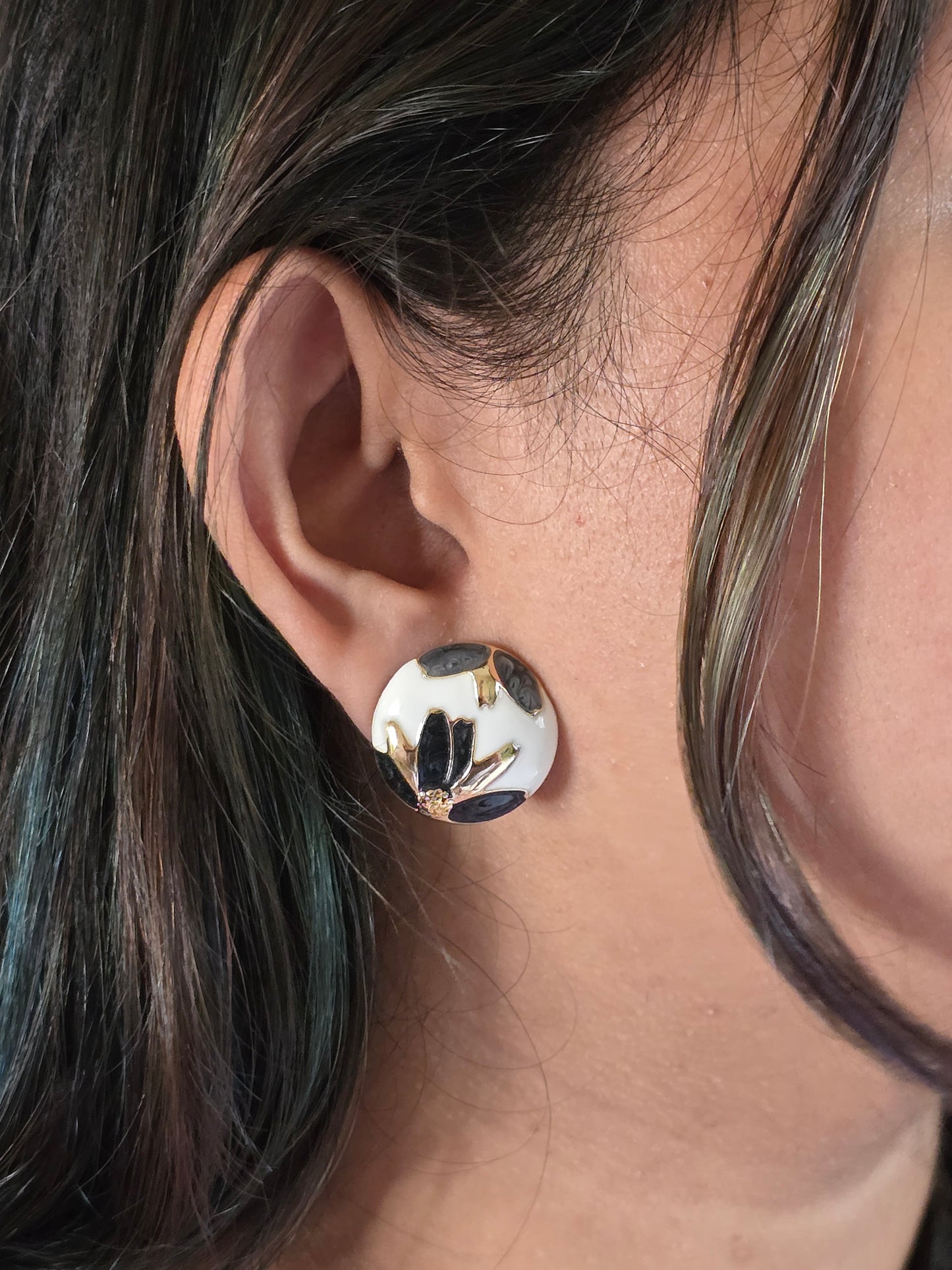 Onyx Pearl Resin Earrings Jewellery - 0123