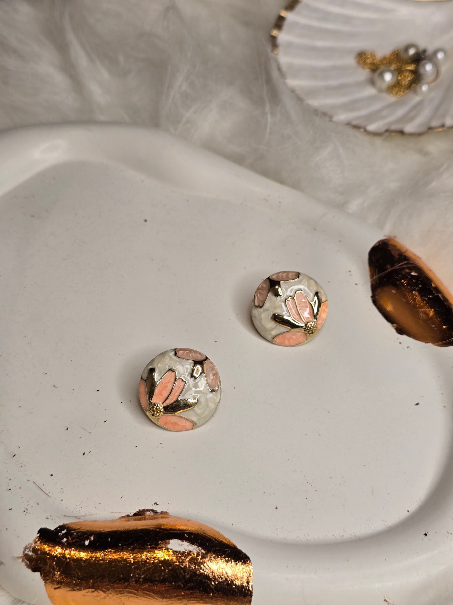 Champagne Blush Resin Earrings Jewellery - 0124