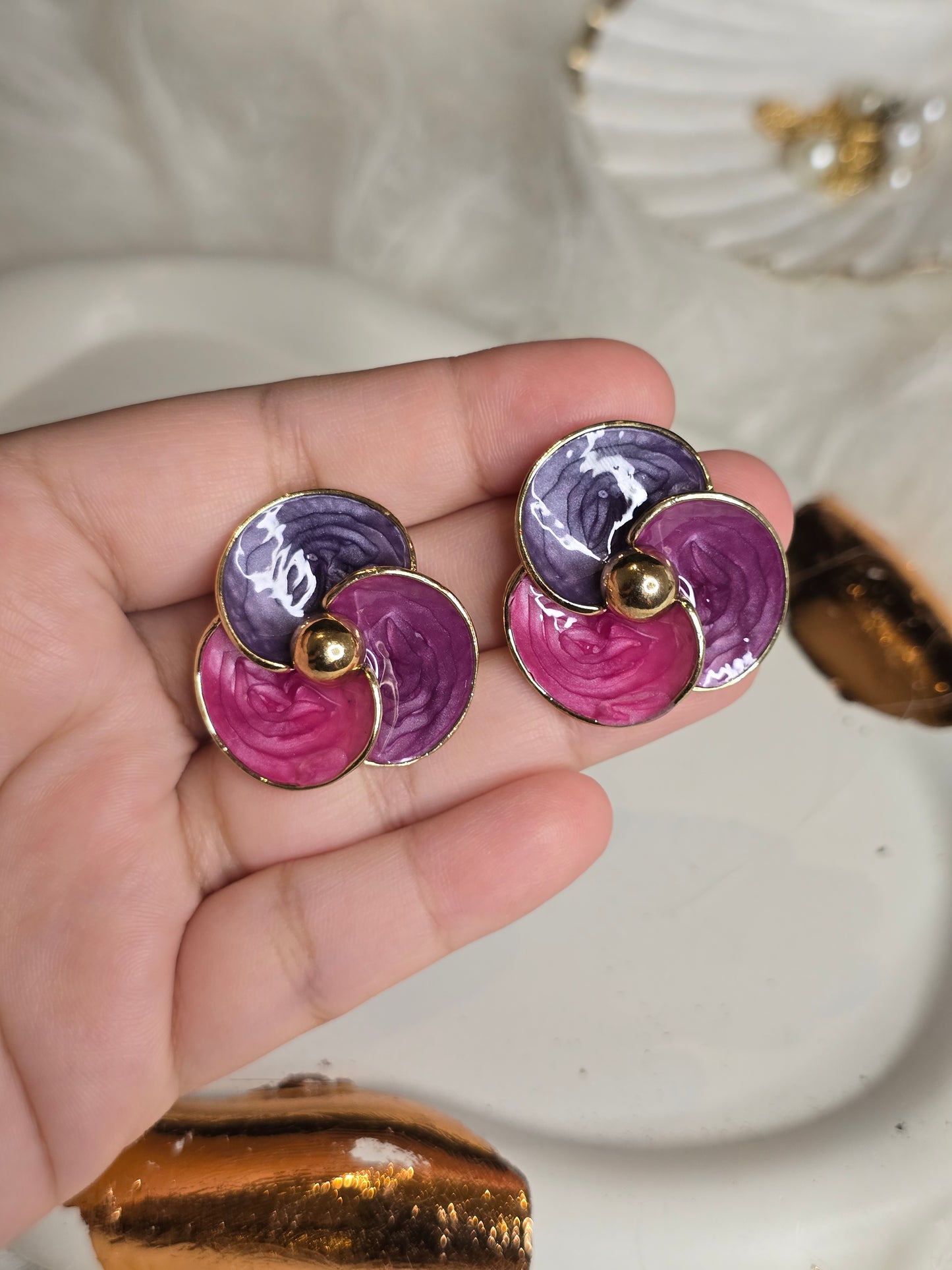 Orchid Flower Resin Earrings Jewellery - 0127