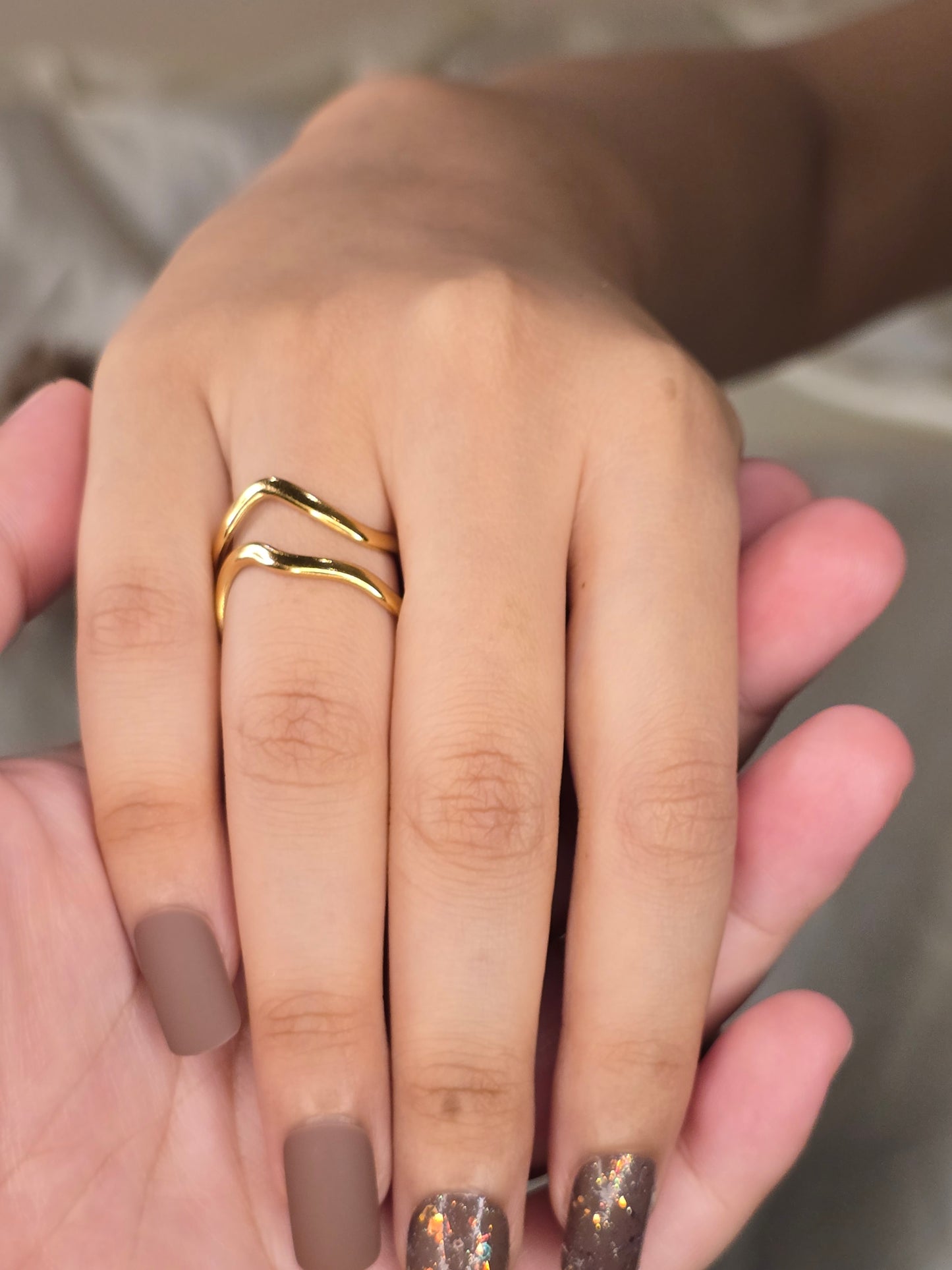 Dual Curve Ring Jewellery - 0154