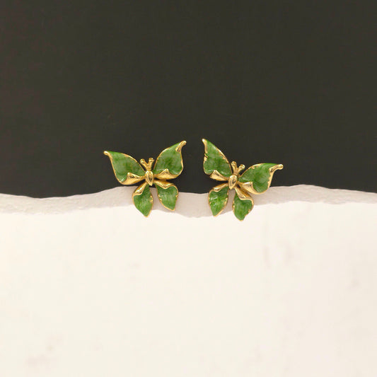 AE021 - Jade Wings Earrings