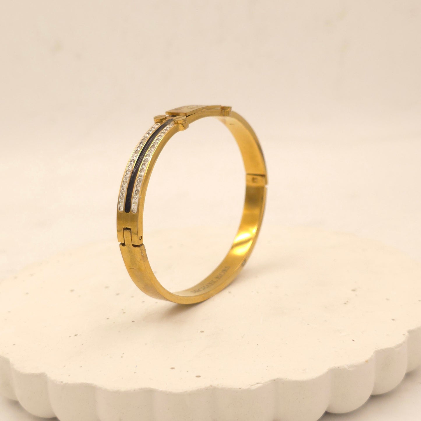 BR007 - MK Pave Plate Bracelet