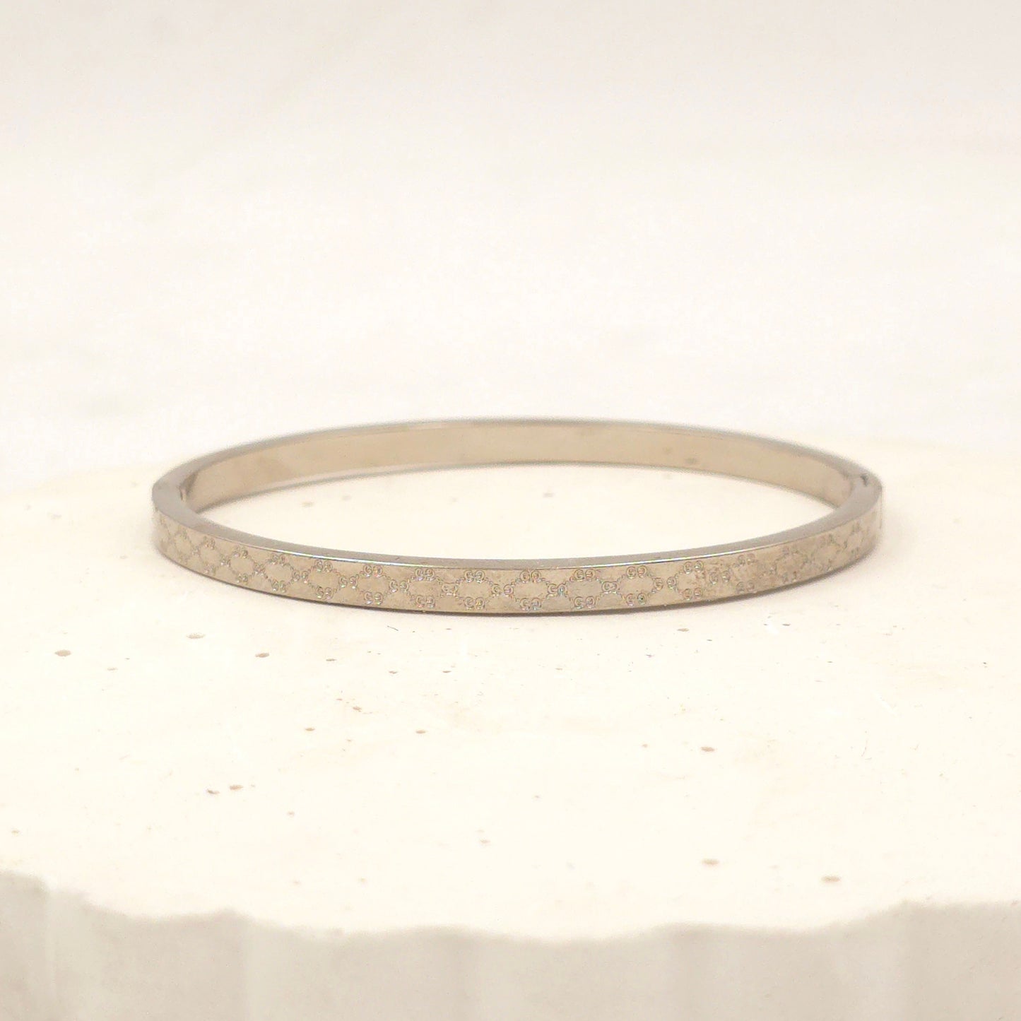 BR021 - Luxe Patterned Silver Bracelet