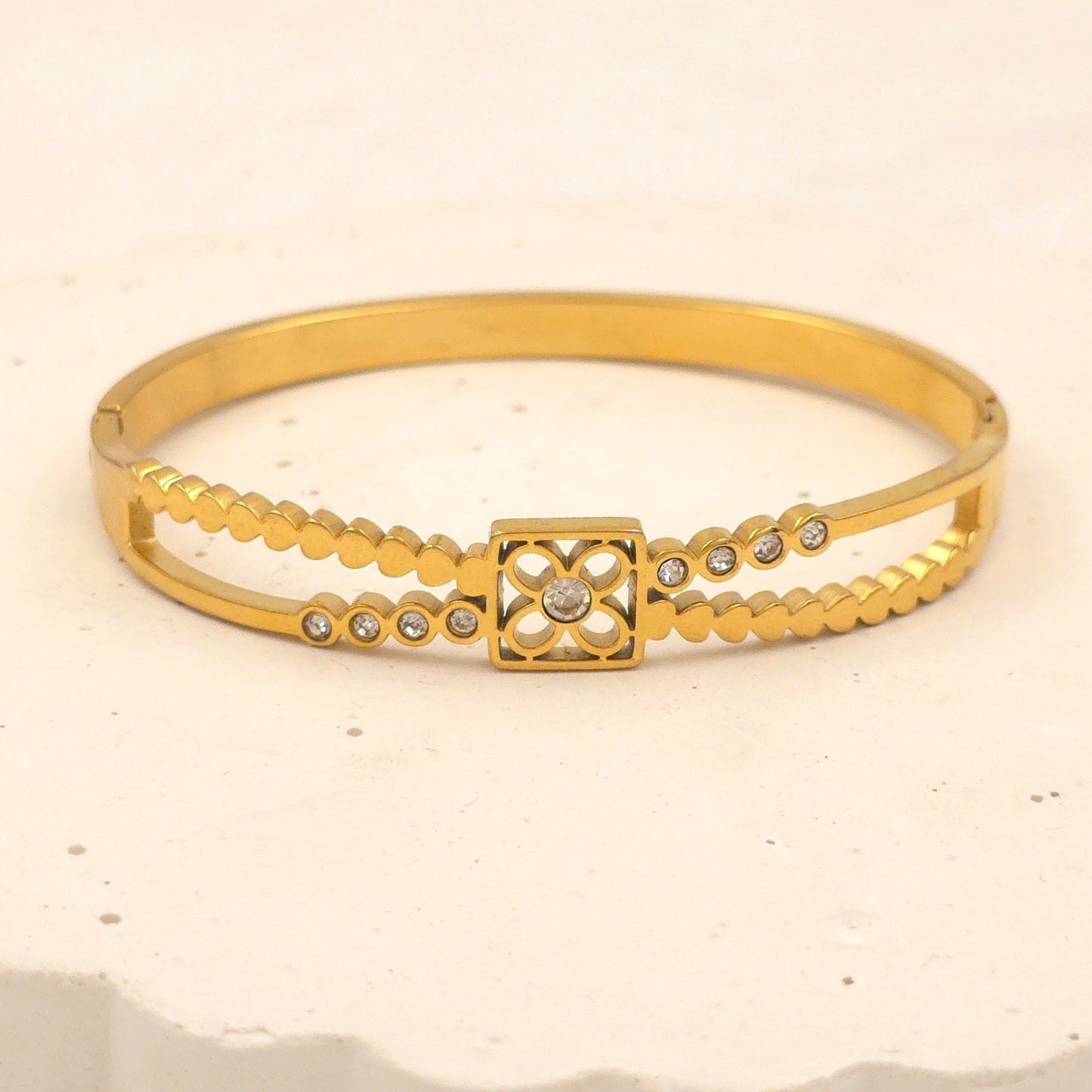 BR011 - Gilded Petal Split Bracelet