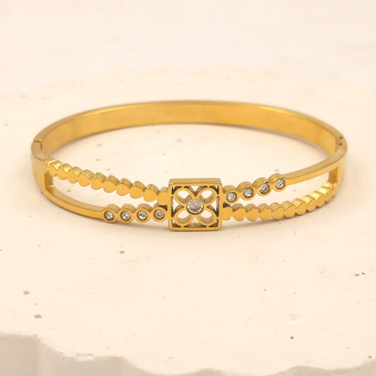 BR011 - Gilded Petal Split Bracelet