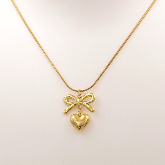 PN015 - Ribbon Heart Necklace