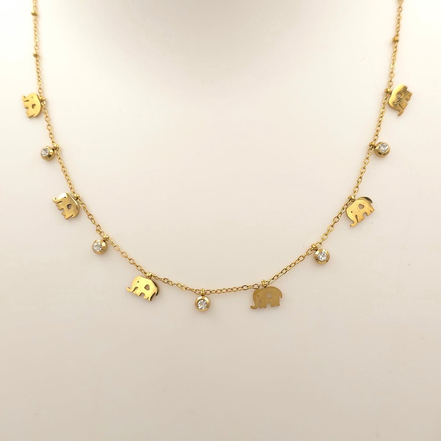 PN022 - Imperial Elephants Charm Necklace