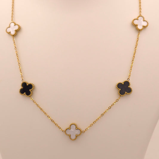 PN026 - Monochrome Clover Necklace
