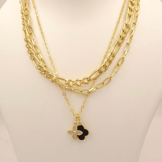 PN037 - Trinity Layered Clove Necklace