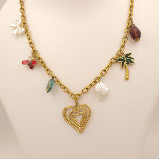 PN042 - Spring Heart Charms Necklace