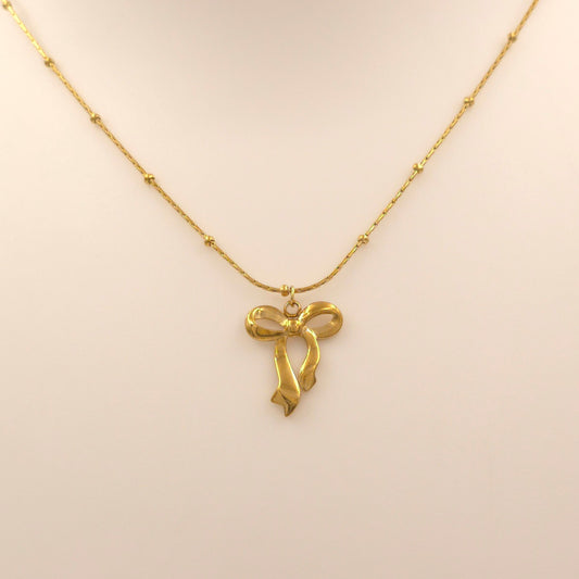 PN046 - Beaded Bow Necklace
