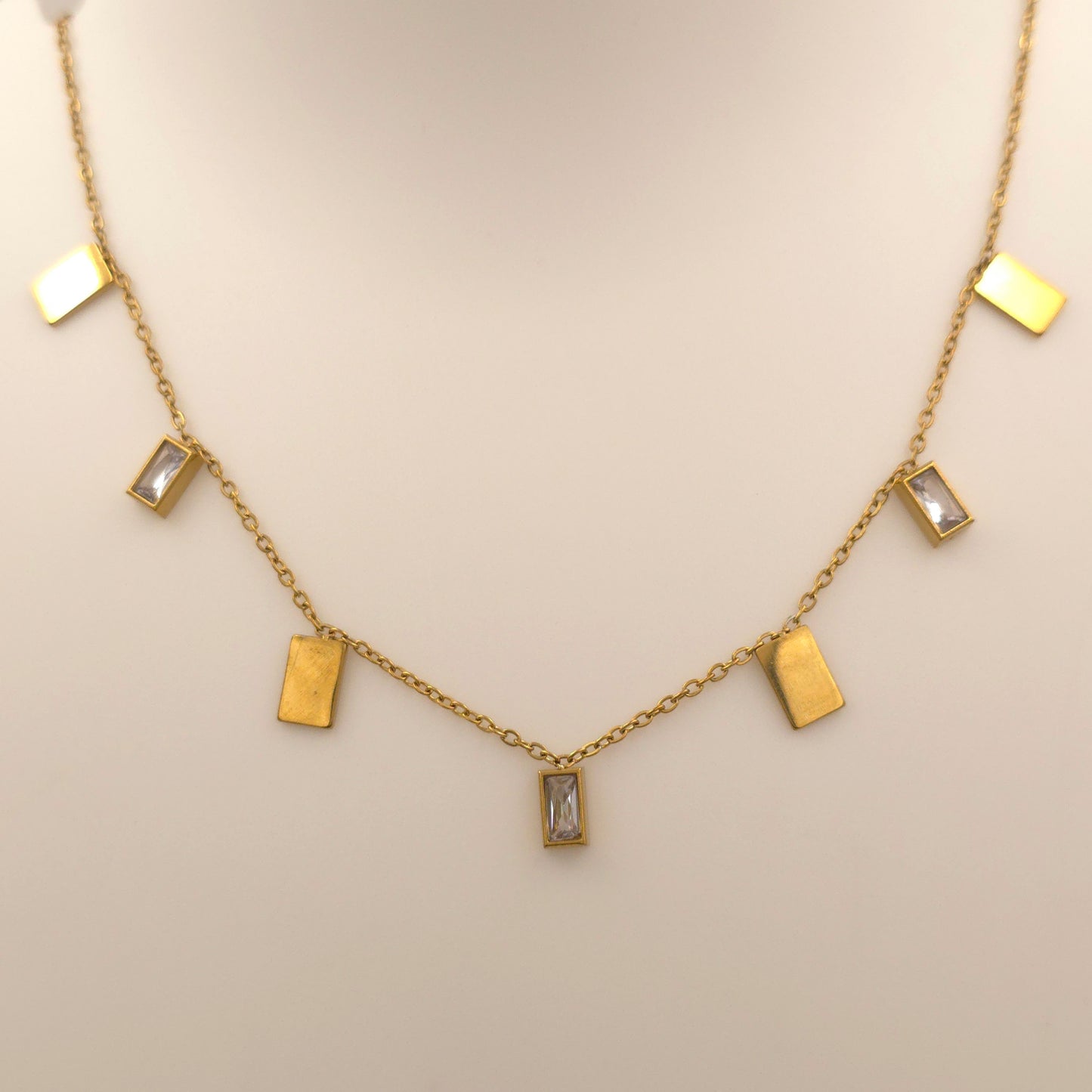 PN050 - Gilded Bar Fringe Necklace