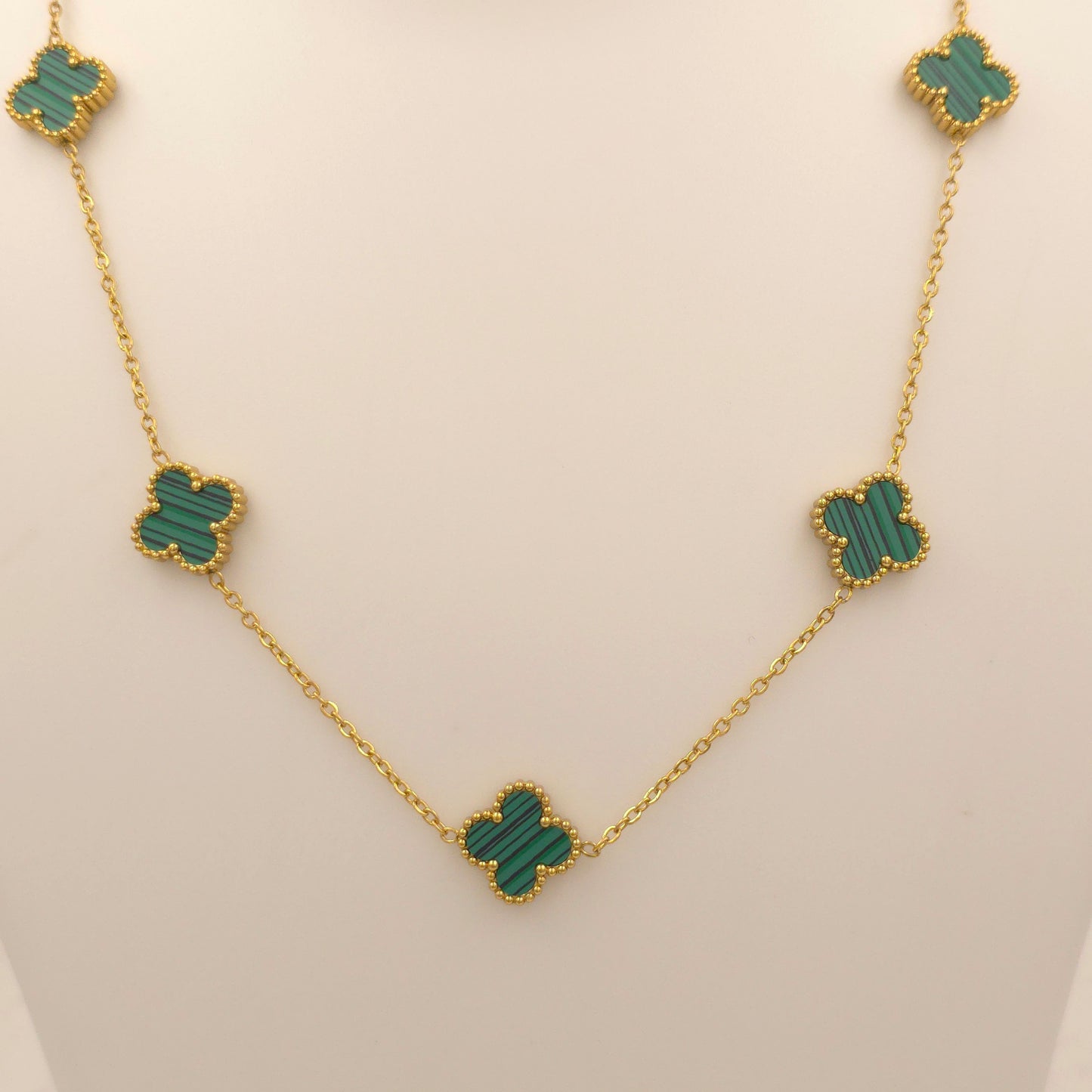 PN052 - Emerald Clover Necklace