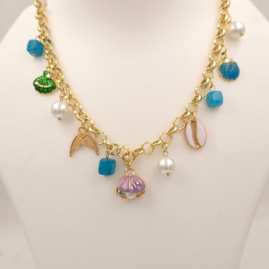 PN054 - Oceanic Seashell Charms Necklace
