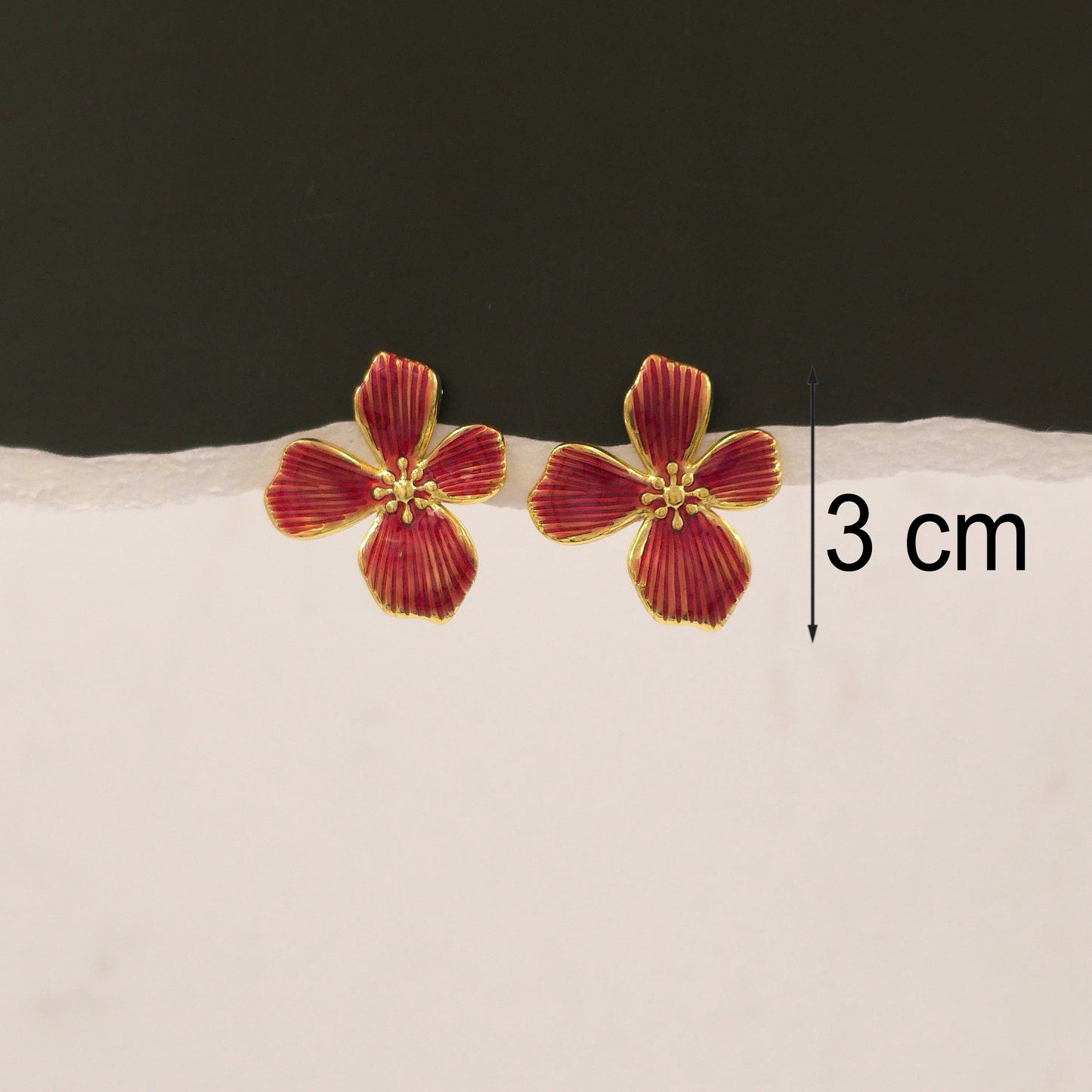 AE001 - Ruby Blossom Earrings