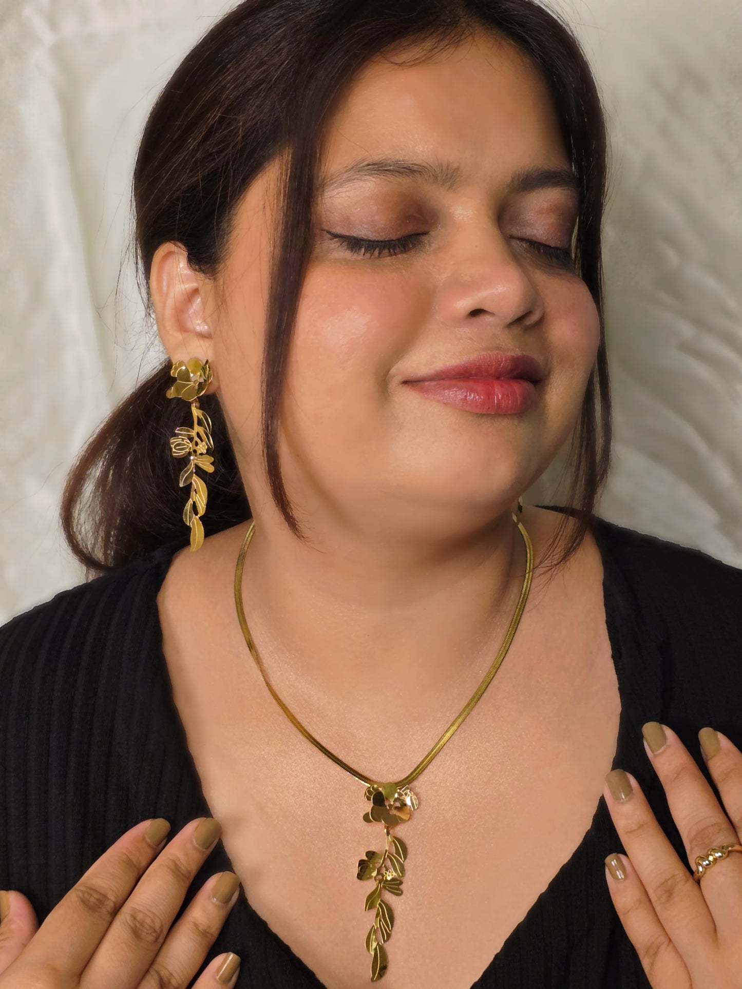 Olive Rain Necklace Set Jewellery - 0097